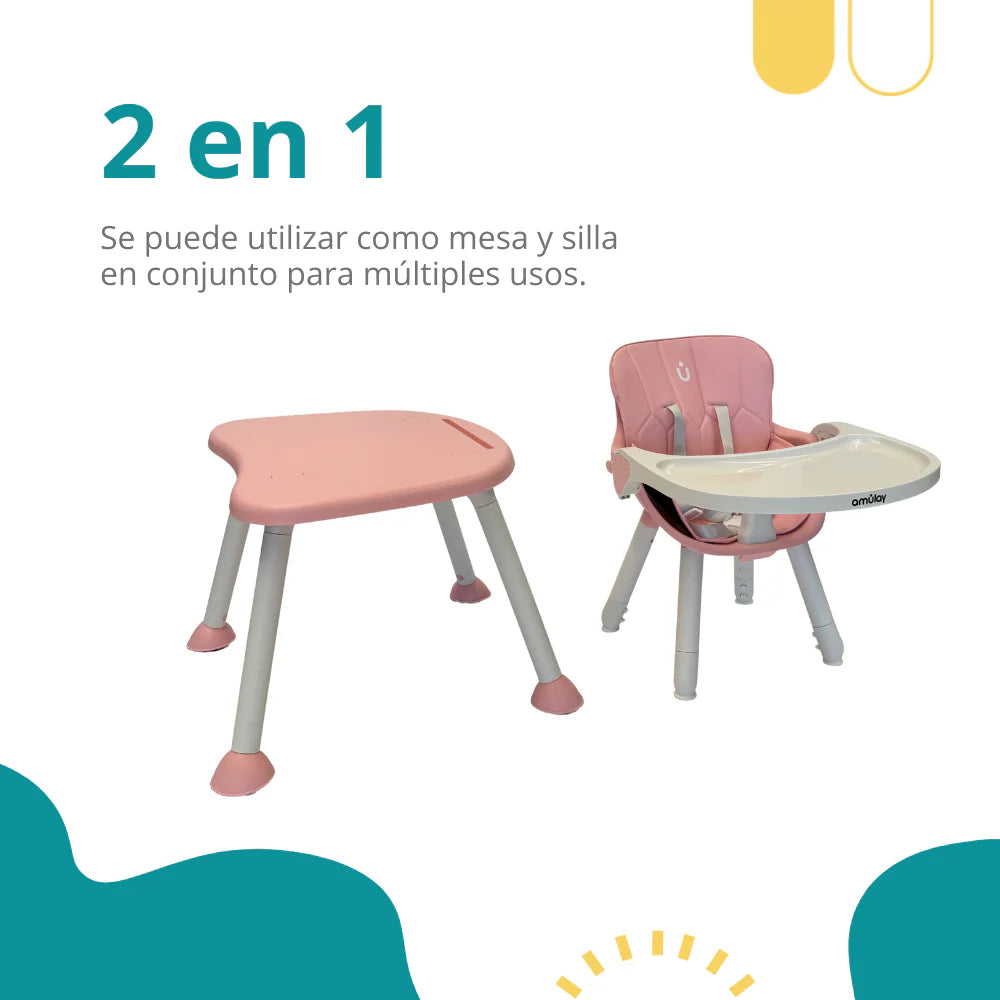 Silla Alta 7 en 1 Rosa