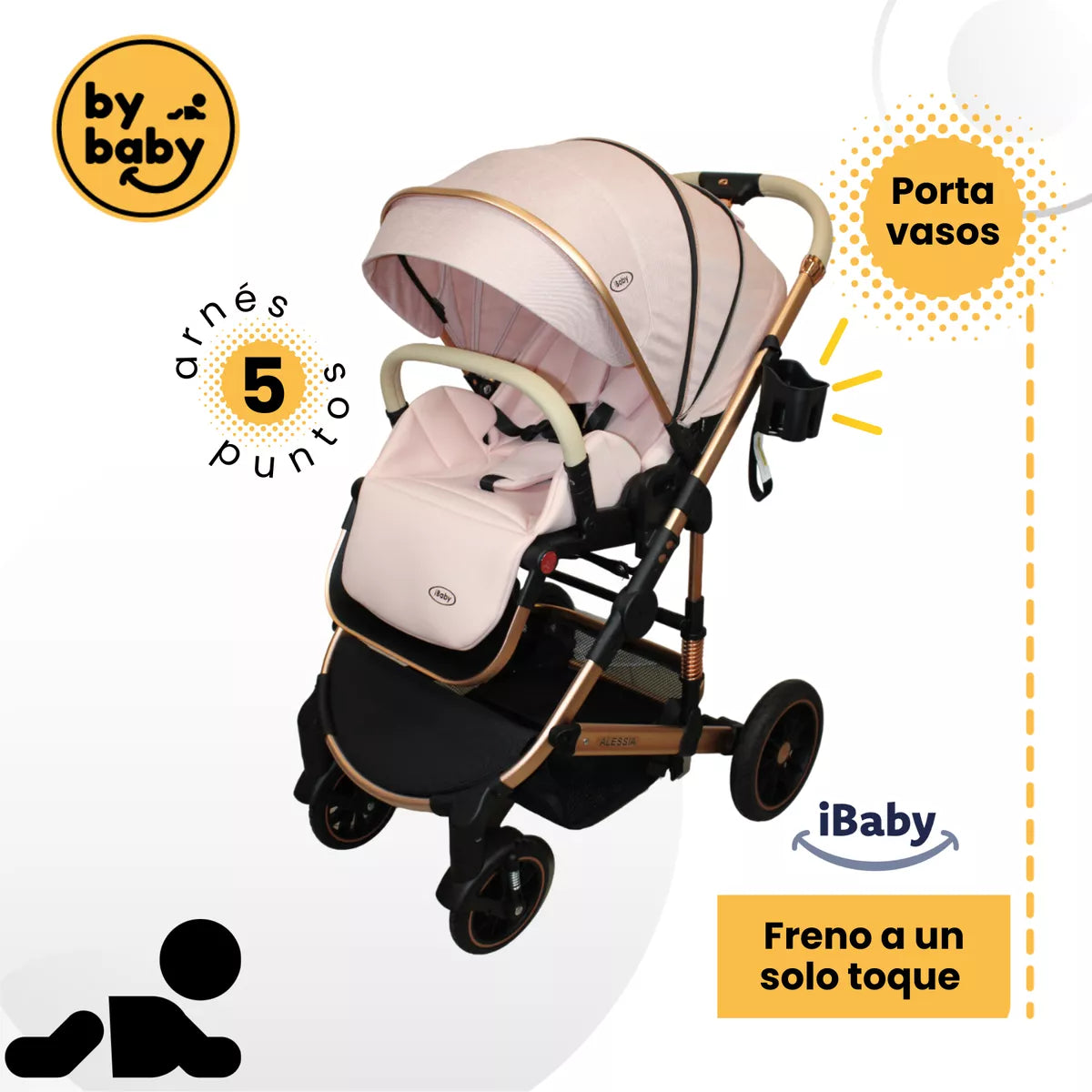 Carriola 4 en 1 Alessia Rosa Ibaby