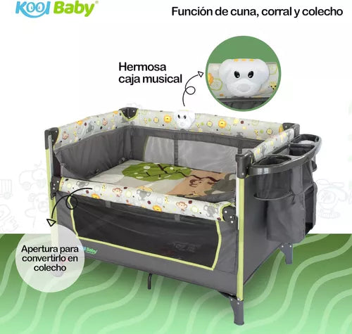 Cuna Corral Colecho Kool Baby Verde