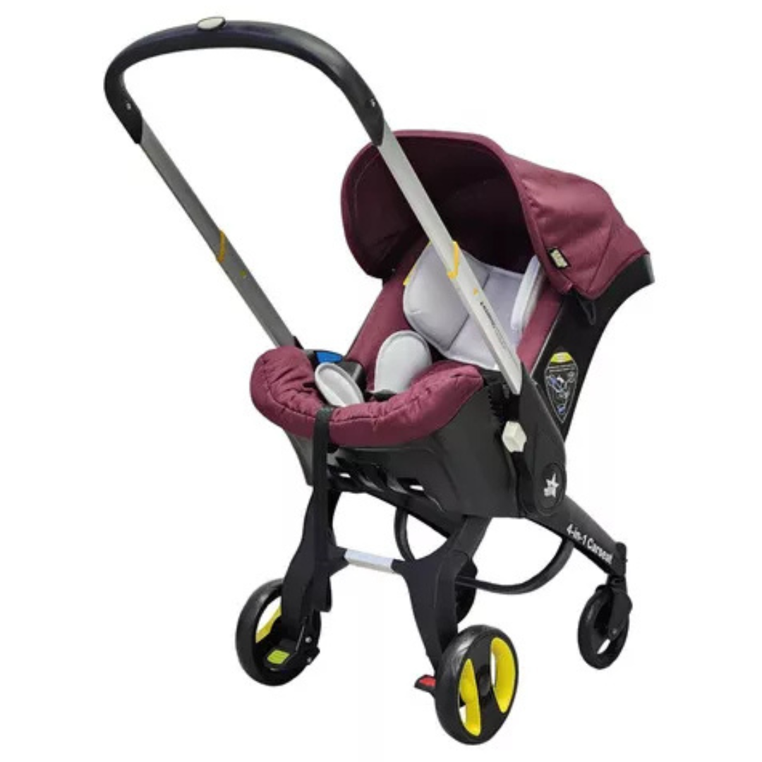 Carriola Polux estilo Doona Convertible a Portabebé color Vino