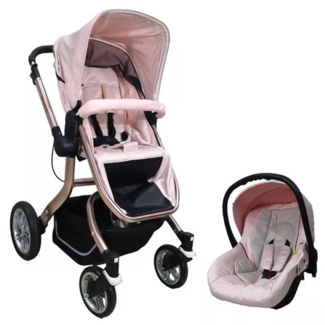 Carriola 3 En 1 Estilo Legacy Rosa Pastel