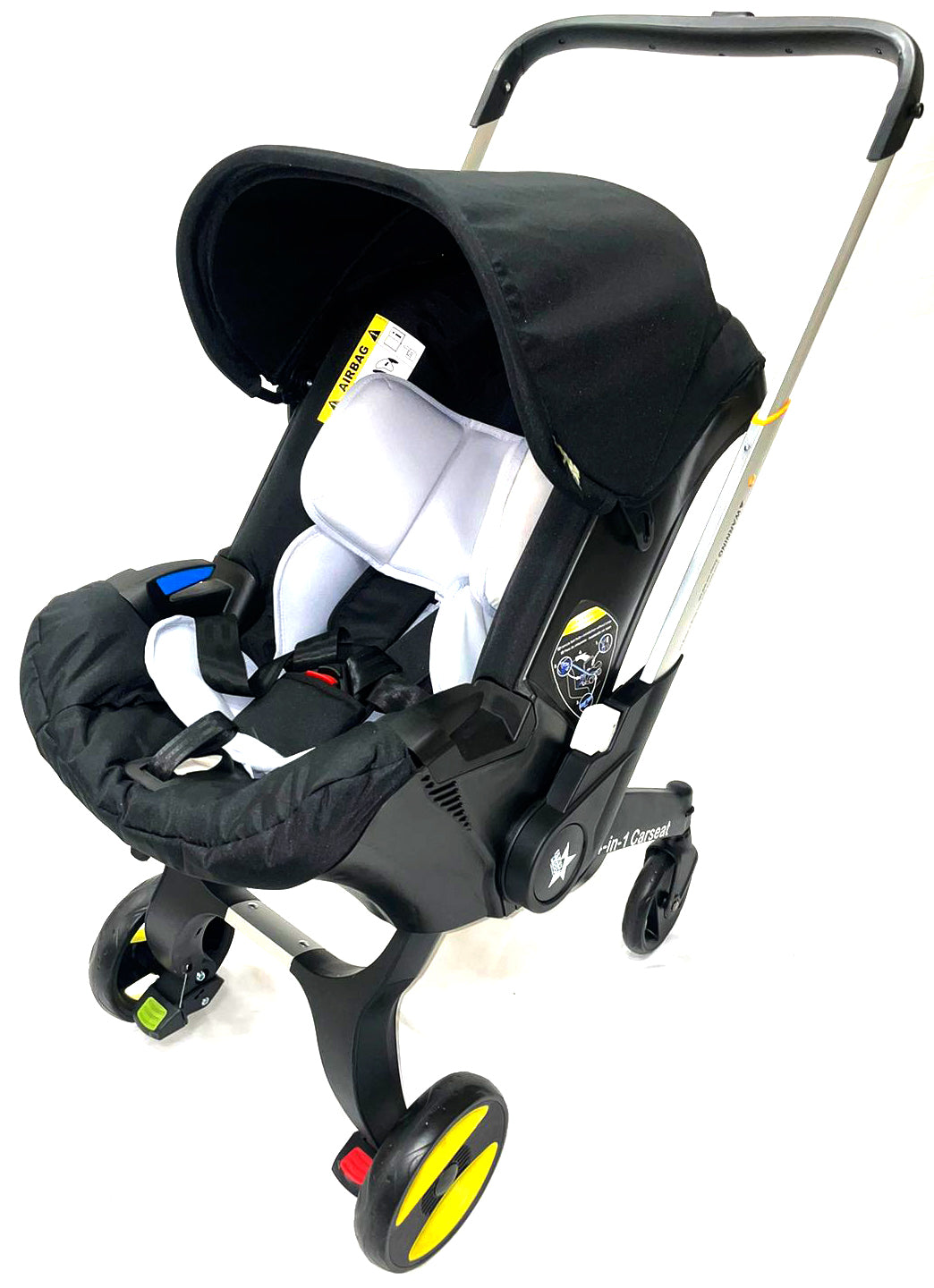 Carriola Polux Estilo Doona Convertible a Portabebé Color Negro