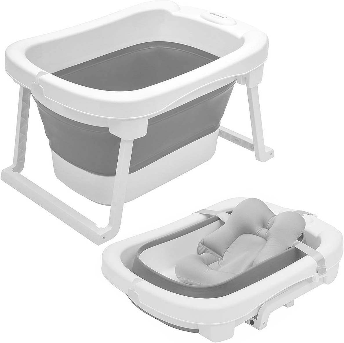 Bañera para Bebé plegable con cojín antideslizante