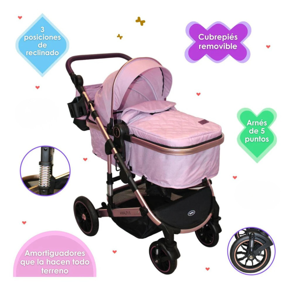 Carriola 6 en 1 Amalfi Rosa
