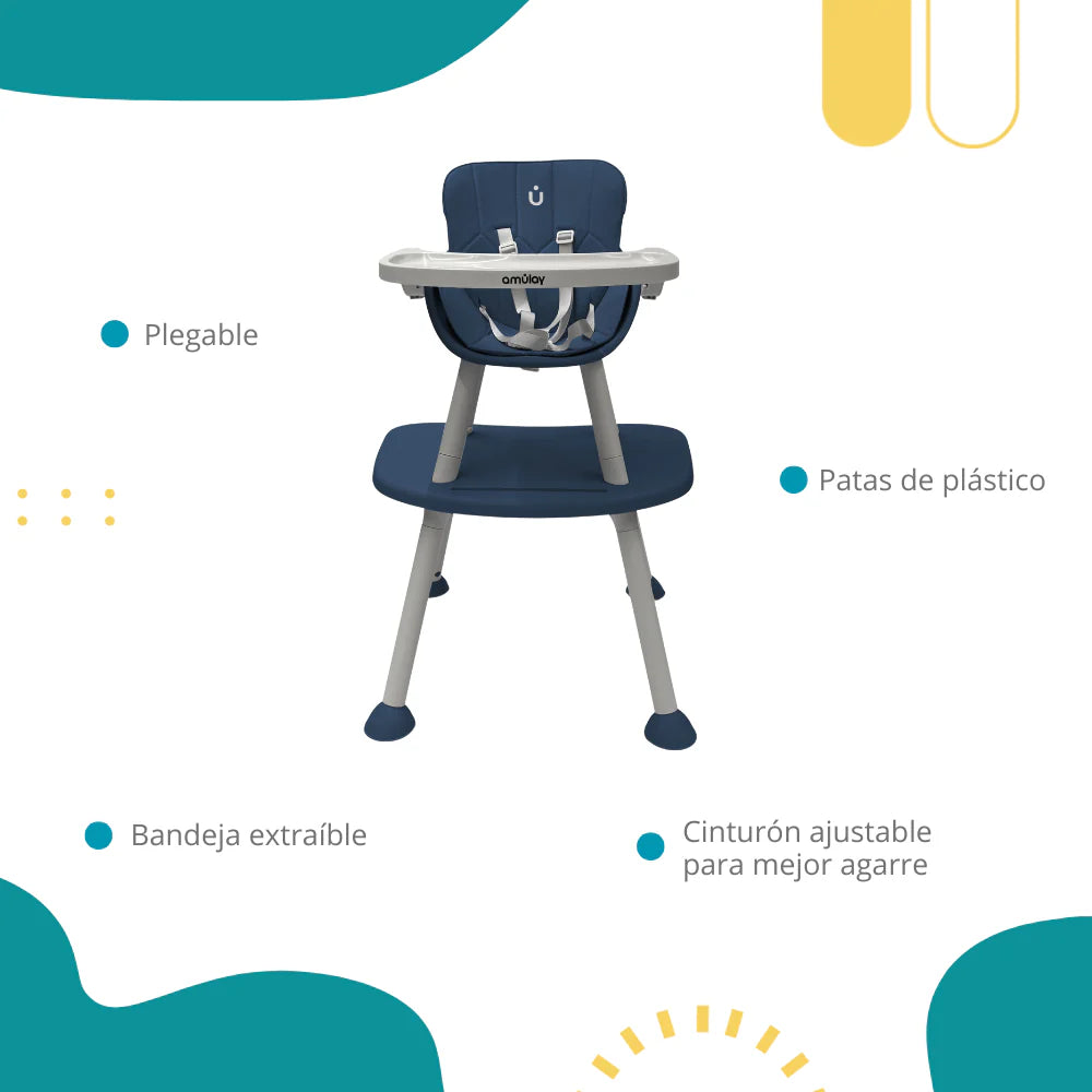 Silla Alta 7 en 1 Azul