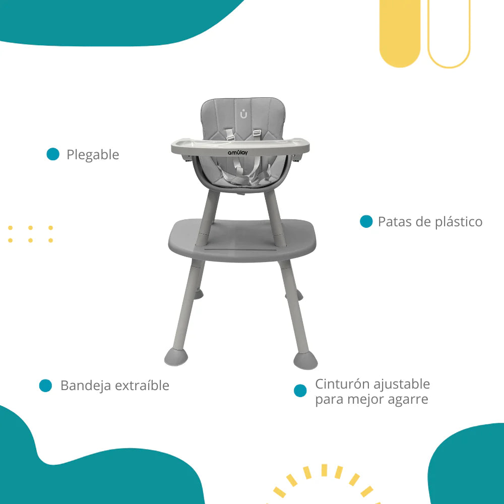 Silla Alta 7 en 1 Gris