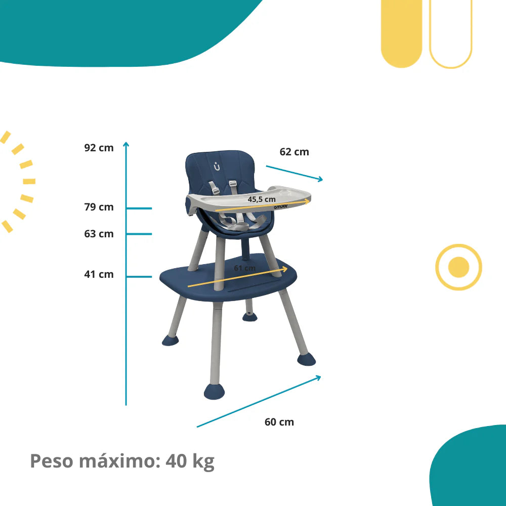 Silla Alta 7 en 1 Azul