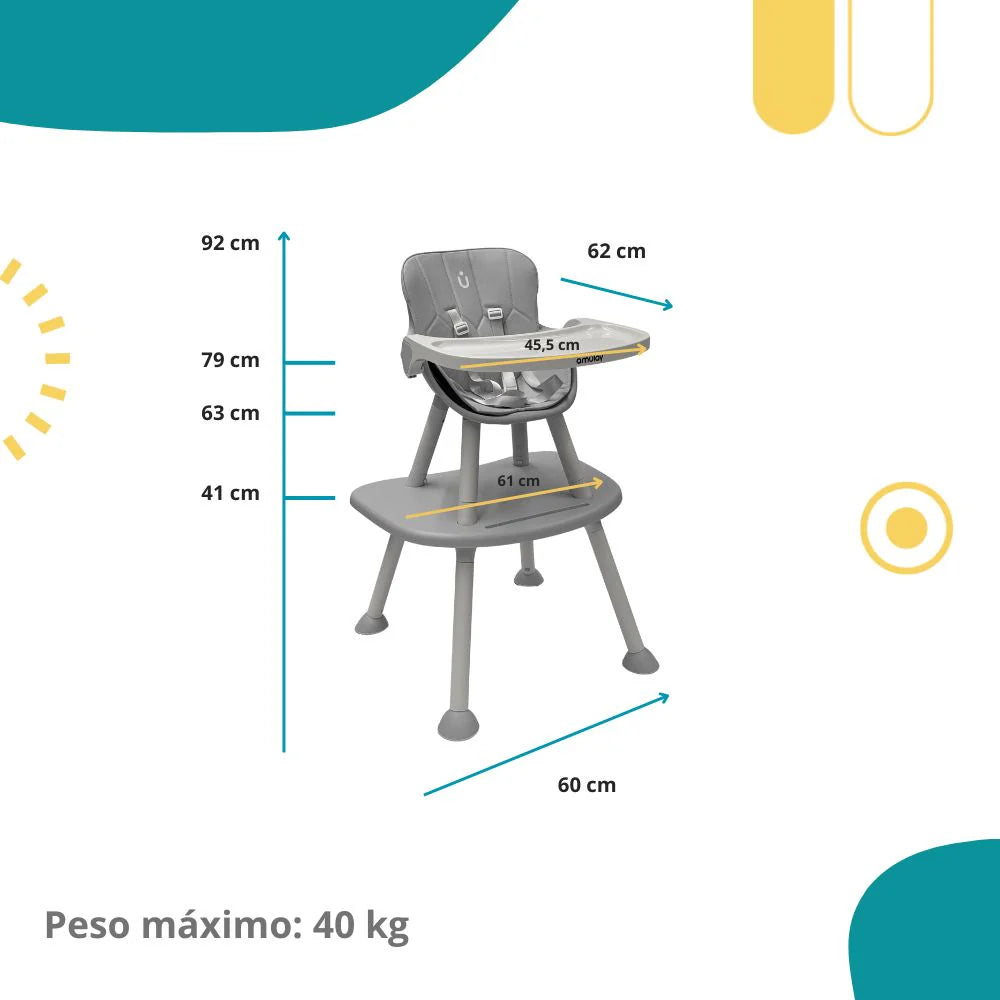 Silla Alta 7 en 1 Gris