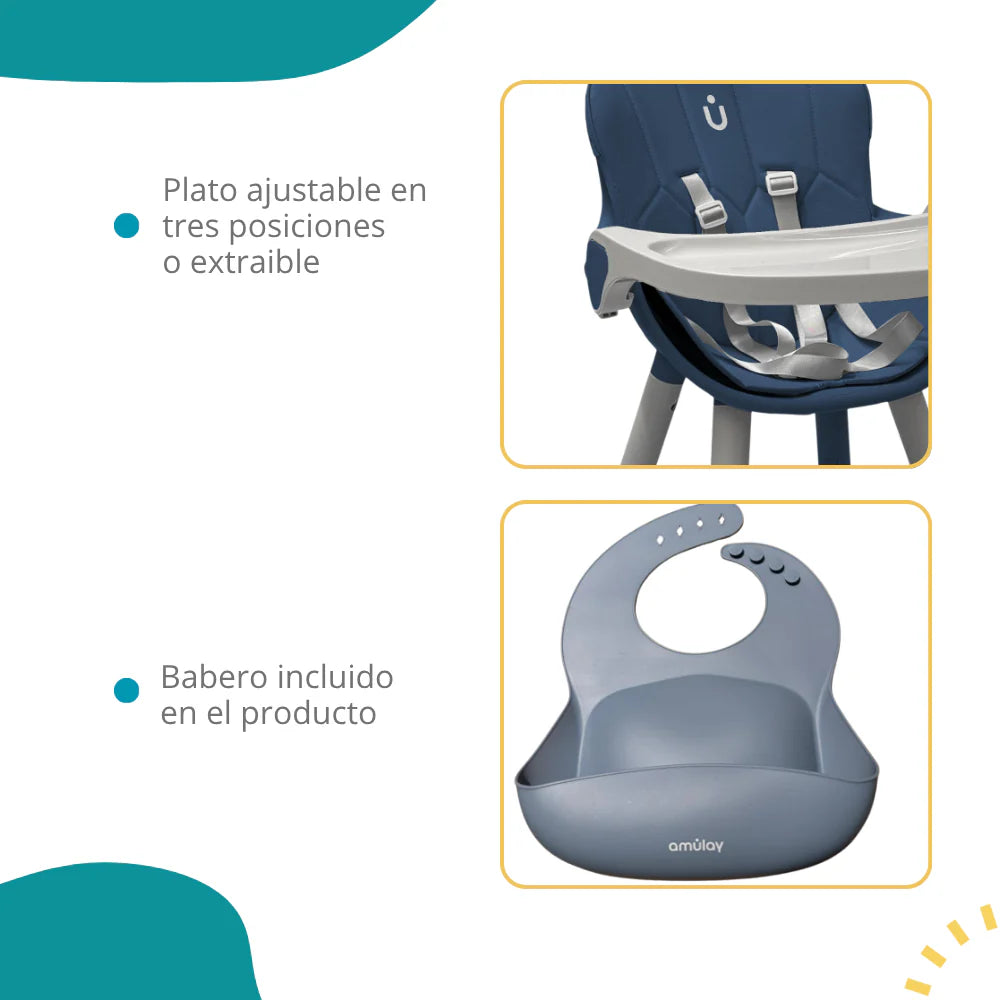 Silla Alta 7 en 1 Azul
