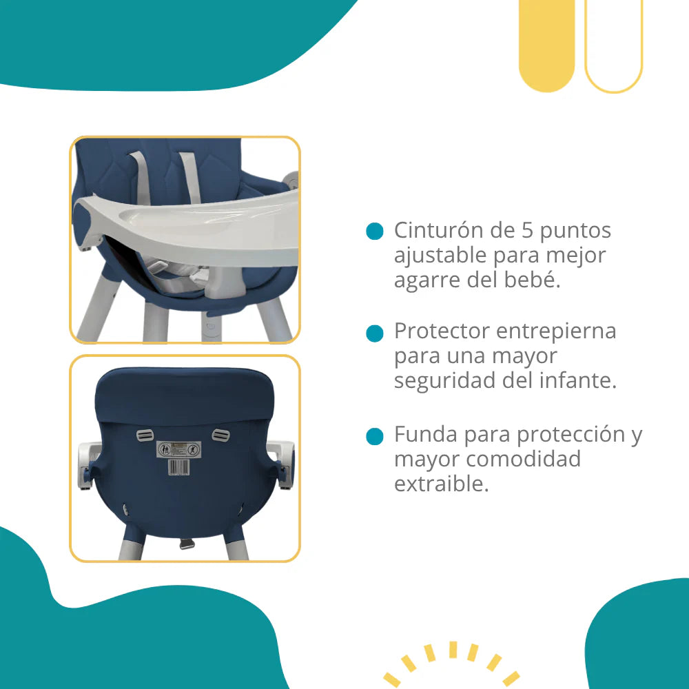 Silla Alta 7 en 1 Azul