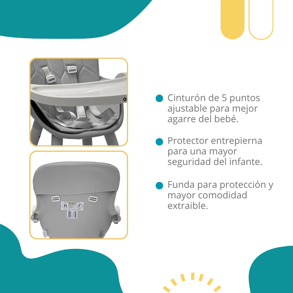 Silla Alta 7 en 1 Gris