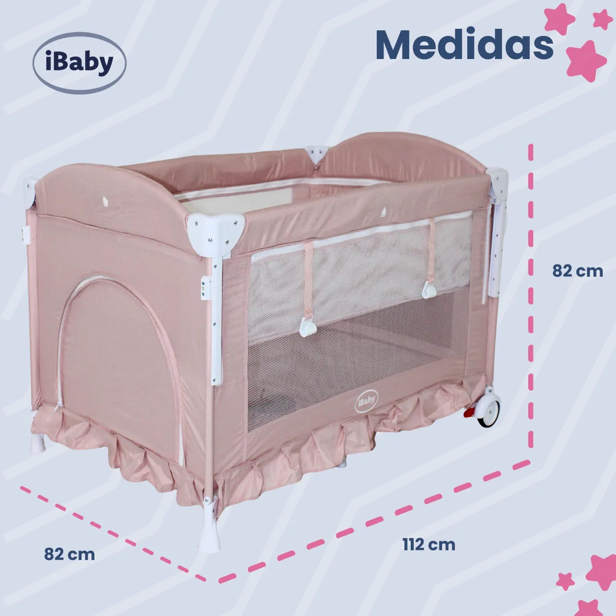 Cuna Colecho Mecedora Titi Rosa