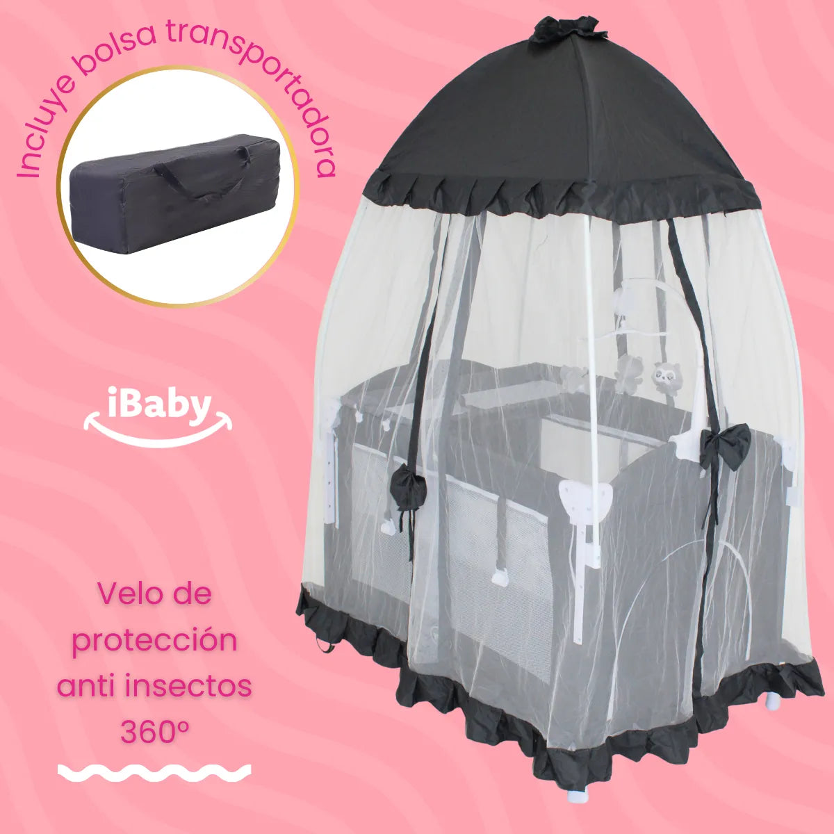 Cuna Colecho Mecedora Titi Negro
