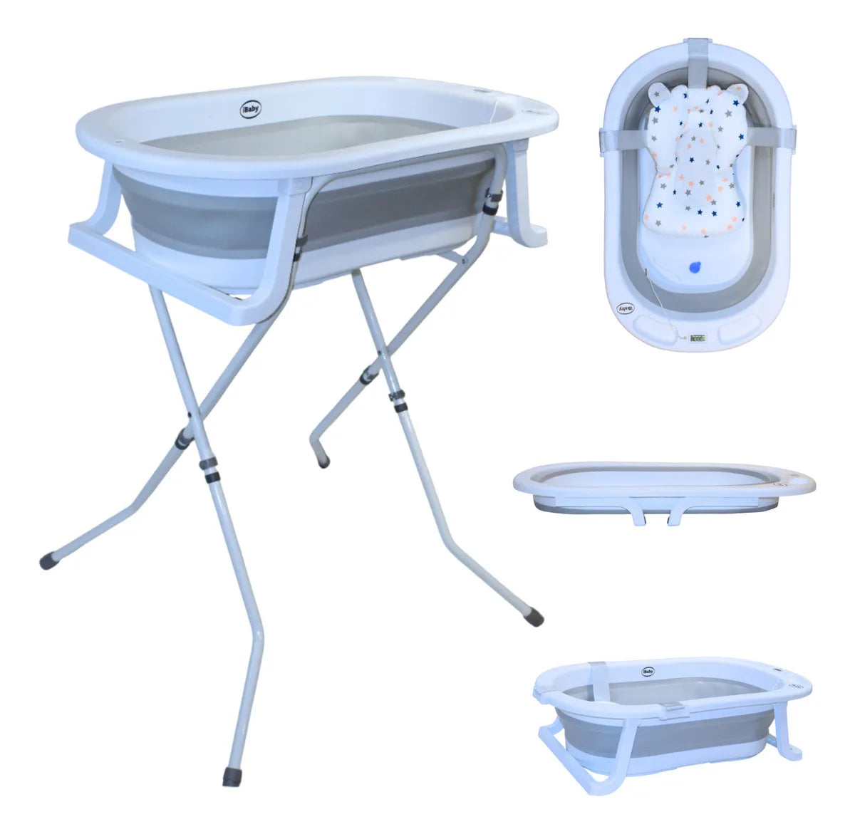 Bañera Plegable con Base Santori Ibaby Gris