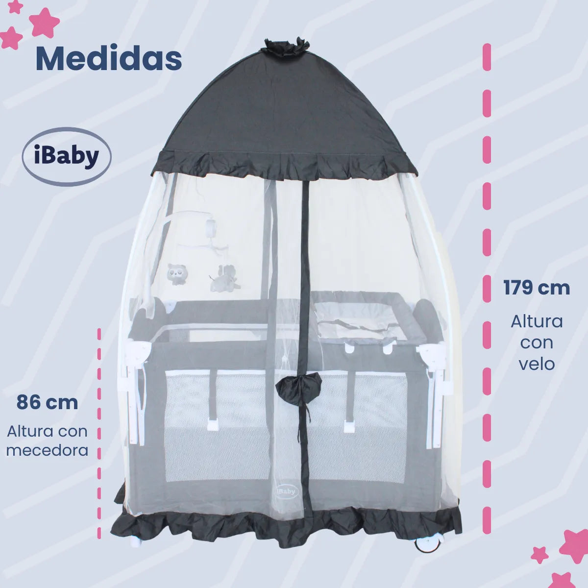 Cuna Colecho Mecedora Titi Negro