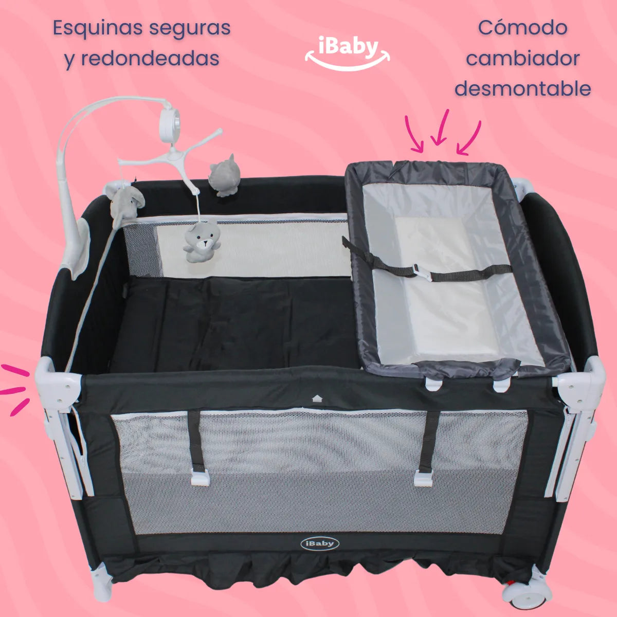 Cuna Colecho Mecedora Titi Negro