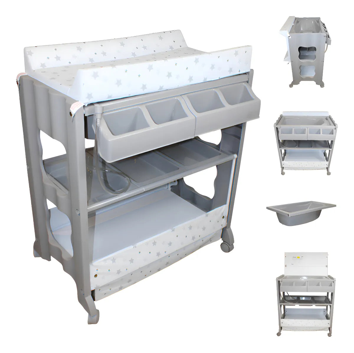 Bañera Alta con Cambiador Cascate Ibaby Gris