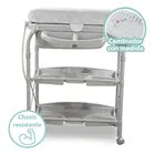 Bañera Alta con Cambiador con Niveles de Guardado Gris