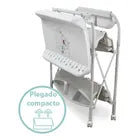 Bañera Alta con Cambiador con Niveles de Guardado Gris