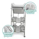 Bañera Alta con Cambiador con Niveles de Guardado Gris