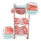 Bañera Alta con Cambiador con Niveles de Guardado Rosa