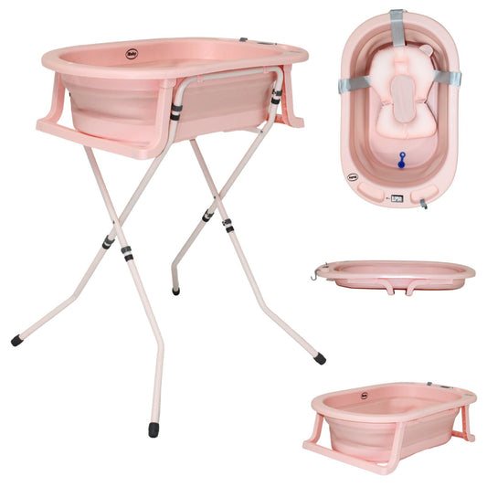 Bañera Plegable con Base Santorini Rosa