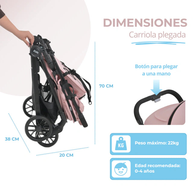 Carriola de Viaje Zuri Rosa