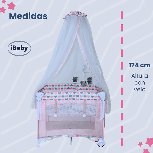 Cuna Corral Colecho Mom 4 Me Rosa