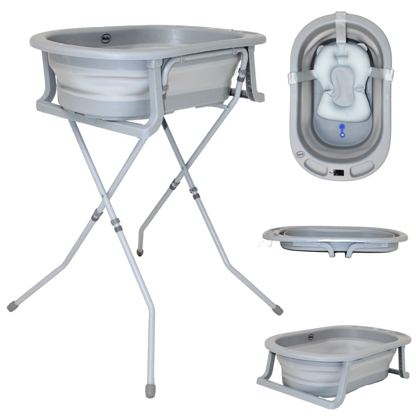 Bañera Plegable con Base Santorini Gris