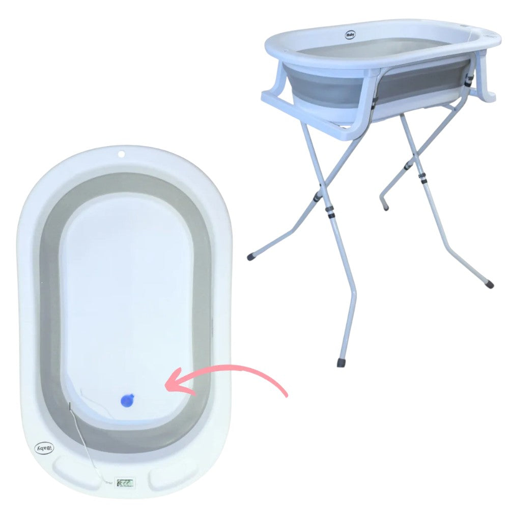 Bañera Plegable con Base Santori Ibaby Gris